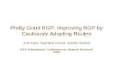 Pretty Good BGP: Improving BGP by Cautiously Adopting Routes Josh Karlin, Stephanie Forrest, Jennifer Rexford IEEE International Conference on Network.