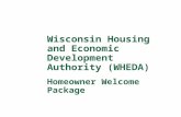 Wisconsin Housing and Economic Development Authority (WHEDA) Homeowner Welcome Package.