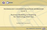 TECHNOLOGY COMMERCIALISATION WORKSHOP Level 1 Business Modeling & Financing for Technology Start-Ups Rashidan Shah Abdul Rahim.