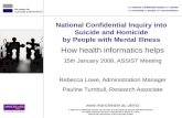 © National Confidential Inquiry into Suicide and Homicide by People with Mental Illness. All rights reserved. Not to be reproduced in whole or in part.