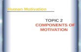 TOPIC 2 COMPONENTS OF MOTIVATION 1 Human Motivation.