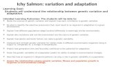 Ichy Salmon: variation and adaptation Learning Goal: Students will understand the relationship between genetic variation and adaptation. Intended Learning.