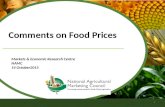 Comments on Food Prices Markets & Economic Research Centre NAMC 14 October2015 1.