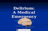 Delirium: A Medical Emergency. Linda Hassler, RN, MS, GCNS-BC Ann May Center for Nursing 732-776-2480 lhassler@meridianhealth.com.