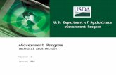 U.S. Department of Agriculture eGovernment Program Technical Architecture Version 11 January 2003.