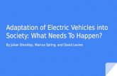 Adaptation of Electric Vehicles into Society: What Needs To Happen? By Julian Shockley, Marcus Spring, and David Levine.