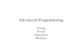 Advanced Programming Strings Arrays Arguments Modulus.