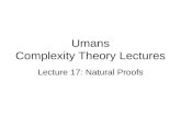 Umans Complexity Theory Lectures Lecture 17: Natural Proofs.