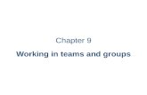 Chapter 9 Working in teams and groups. Relevance of team working in the 21st century 21st century has seen increasing emphasis on teamwork, because companies.