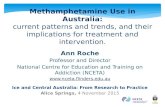 Methamphetamine Use in Australia: current patterns and trends, and their implications for treatment and intervention. methamphetamine Ann Roche Professor.
