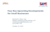 Four Key Upcoming Developments for Small Businesses Richard B. Oliver, Esq. Pillsbury Winthrop Shaw Pittman LLP richard.oliver@pillsburylaw.com (213) 488-7102.