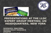 PRESENTATIONS AT THE LLDC EXPERT GROUP MEETING: UN HEADQUARTERS, NEW YORK MAXWELL MKUMBA SENIOR POLICY RESEARCH ADVISOR SADC Secretariat, BOTSWANA.