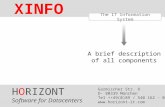 HORIZONT 1 XINFO ® The IT Information System A brief description of all components HORIZONT Software for Datacenters Garmischer Str. 8 D- 80339 München.