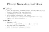 Plasma Node demonstrators 1/Registry : –Set of XML descriptors of planetary plasma data (MAPSKP, VEX, MEX ) –Compliant with the SPASE data model 1.2.0.