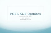 PGES KDE Updates September 19, 2014 ISLN Meeting Newport Aquarium.