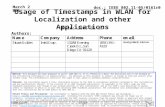 Doc.: IEEE 802.11-05/0161r0 Submission March 2005 Stuart Golden, Intel Corp.Slide 1 Usage of Timestamps in WLAN for Localization and other Applications.