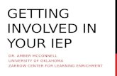 GETTING INVOLVED IN YOUR IEP DR. AMBER MCCONNELL UNIVERSITY OF OKLAHOMA ZARROW CENTER FOR LEARNING ENRICHMENT.