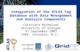 Integration of the ATLAS Tag Database with Data Management and Analysis Components Caitriana Nicholson University of Glasgow 3 rd September 2007 CHEP,