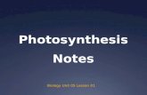 Photosynthesis Notes Biology Unit 05 Lesson 01. Chemosynthesis  Chemosynthesis uses energy released from chemical reactions to produce food for organisms.