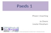 Phase 1 teaching Jo Cleere Louise Messham The Peer Teaching Society is not liable for false or misleading information…