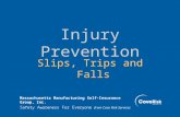 Injury Prevention Massachusetts Manufacturing Self-Insurance Group, Inc. S afety A wareness F or E veryone from Cove Risk Services Slips, Trips and Falls.
