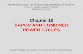 Chapter 10 VAPOR AND COMBINED POWER CYCLES Copyright © The McGraw-Hill Companies, Inc. Permission required for reproduction or display. Thermodynamics: