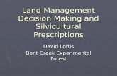 Land Management Decision Making and Silvicultural Prescriptions David Loftis Bent Creek Experimental Forest.