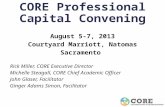 CORE Professional Capital Convening August 5-7, 2013 Courtyard Marriott, Natomas Sacramento Rick Miller, CORE Executive Director Michelle Steagall, CORE.