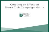 Creating an Effective Sierra Club Campaign Matrix.