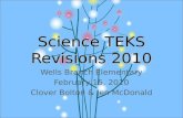 Science TEKS Revisions 2010 Wells Branch Elementary February 15, 2010 Clover Bolton & Jen McDonald.