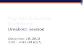 Breakout Session December 16, 2013 1:00 – 2:45 PM (EST)