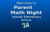 Welcome to Parent Math Night Haslet Elementary School.