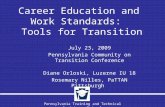 Pennsylvania Training and Technical Assistance Network Career Education and Work Standards: Tools for Transition July 23, 2009 Pennsylvania Community on.