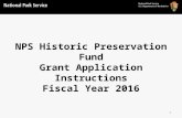 NPS Historic Preservation Fund Grant Application Instructions Fiscal Year 2016 1.