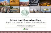 Ideas and Opportunities Sindh the Land of Endless Opportunities Sindh Board of Investment Government of Sindh.