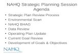 NAHQ Strategic Planning Session Agenda Strategic Plan Review Process Environmental Scan NAHQ BHAG Data Review Operating Plan Update Current Goal Review.