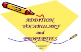 ADDITION VOCABULARY and PROPERTIES T. GOODSON JME.