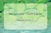 Vocabulary Flash Cards English 9 Unit 1. Words, Words, Words dilemma – n. a difficult or perplexing situation or problem muddle – v. to make a mess of;