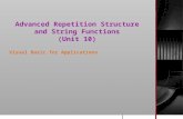 Advanced Repetition Structure and String Functions (Unit 10) Visual Basic for Applications.
