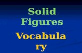 Solid Figures Vocabulary. SOLID FIGURES 3 – Dimensional (3 – D) shapes 3 – Dimensional (3 – D) shapes They are made up of 2 – D shapes (squares, rectangles,