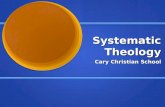 Systematic Theology Cary Christian School. The Trinity Relationship of the Father-Son-Spirit.