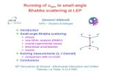Running of  QED in small-angle Bhabha scattering at LEP.