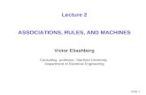 Slide 1 Lecture 2 ASSOCIATIONS, RULES, AND MACHINES Victor Eliashberg Consulting professor, Stanford University, Department of Electrical Engineering.