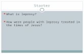 Starter What is leprosy? How were people with leprosy treated in the times of Jesus?