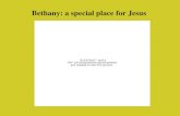 Bethany: a special place for Jesus. Bethany was the place where Lazarus, Jesus’ friend, lived with his sisters, Martha and Mary.