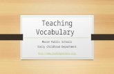 Teaching Vocabulary Moore Public Schools Early Childhood Department