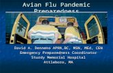 Avian Flu Pandemic Preparedness David A. Denneno APRN,BC, MSN, MEd, CEN Emergency Preparedness Coordinator Sturdy Memorial Hospital Attleboro, MA.