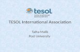 TESOL International Association Talha Malik Post University.
