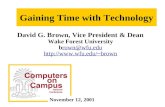 Gaining Time with Technology David G. Brown, Vice President & Dean Wake Forest University brown@wfu.edurown@wfu.edu brown November.