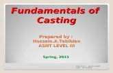 Fundamentals of Casting Prepared by : Hossein.A.Tabibian ASNT LEVEL III Spring, 2015 1  Nazeran Daghigh Tadbir 031-37755500.